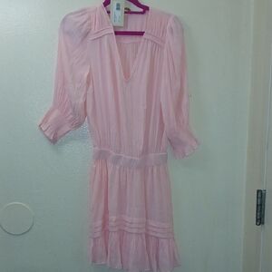 Ramy Brook Elegant Pink Long Sleeve Dress